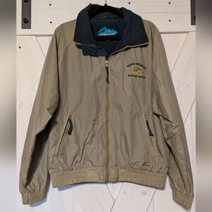 DUCKS UNLIMITED West Side Chapter LOUISIANA Fleece Lined Tan Jacket Size Large